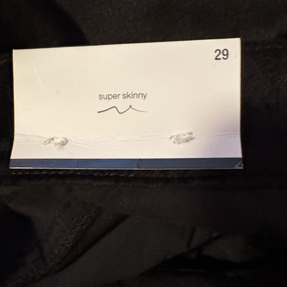 7 For All Man Kind Black Velvet Super Skinny pants - Picture 7 of 10